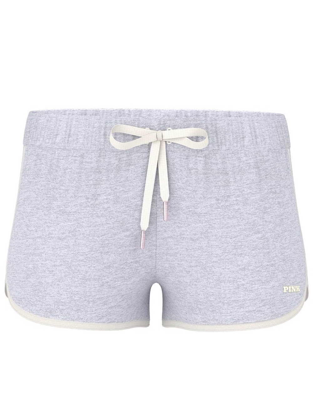VS PINK Soft Modal Micro Shorts-Heather Gray Lounge Shorts w/Cream Trim-Large🩶